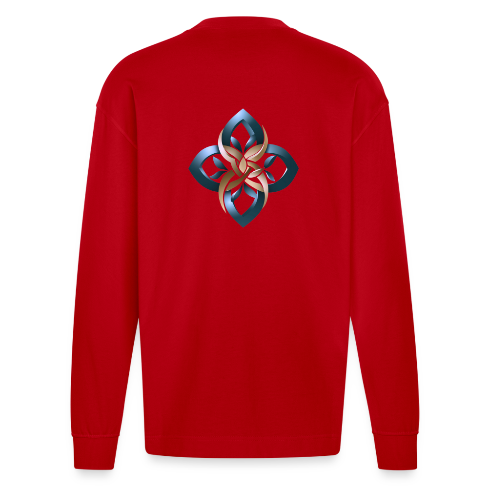 chiSign Erfolg Heavyweight Oversized Organic Langarmshirt Made in EU - Rot