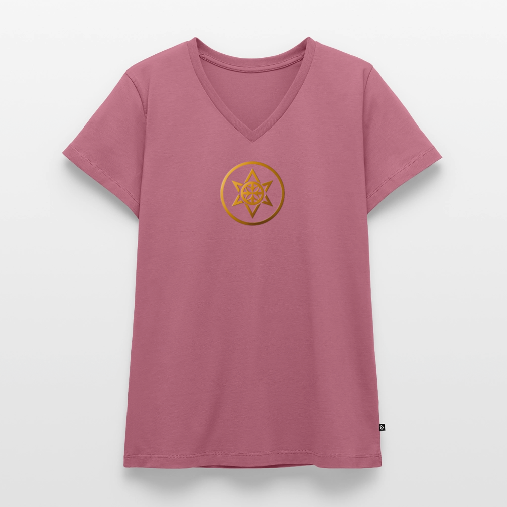 Frauen Bio-T-Shirt mit V-Ausschnitt "Wandel" - Mauve