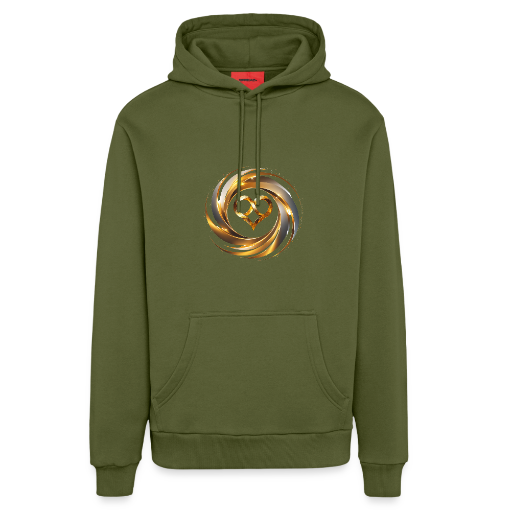 chiSign ICH BIN Organic Relaxed Hoodie Made in EU - MOSS GREEN