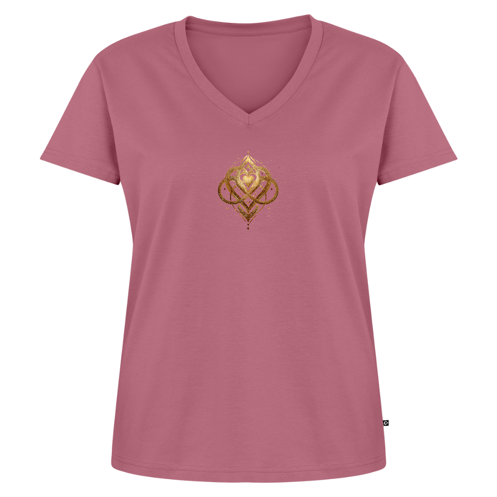 Frauen Bio-T-Shirt mit V-Ausschnitt Agape - Mauve