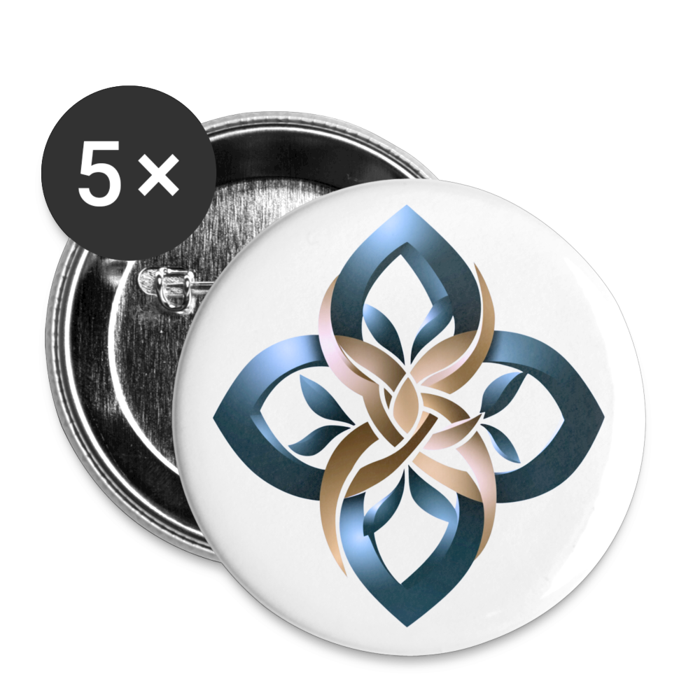 chiSign Heilsymbol Lo Shu 1 Buttons klein 25 mm (5er Pack) - Weiß