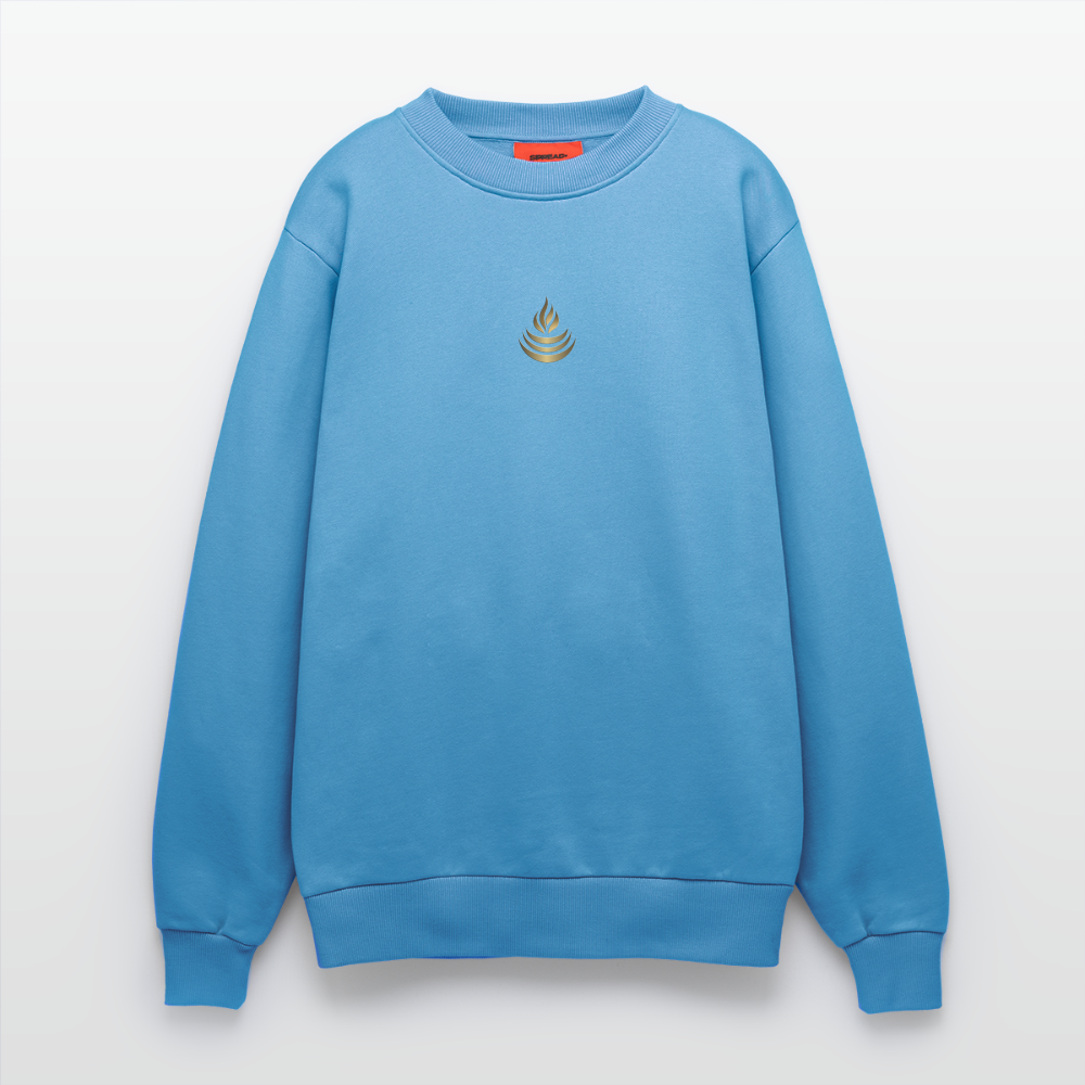 chiSign Quantenheilsymbol "Reichtum & Erfolg" Druck VS/RS Organic Relaxed Crew Neck Made in EU - Sol Blue