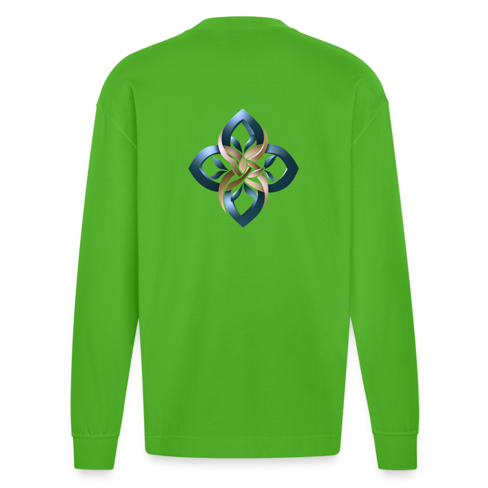 chiSign Erfolg Heavyweight Oversized Organic Langarmshirt Made in EU - Apple Neon