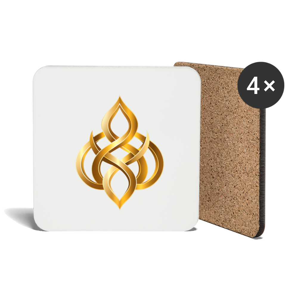 chiSign Quantenheilsymbol Thai Chi " Zentrum und Ausgeglichenheit" Untersetzer (4er-Set) - Weiß