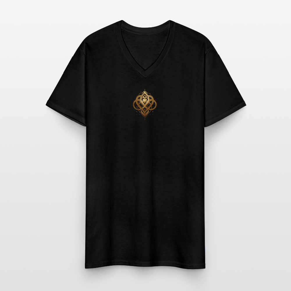 Klassisches Männer-T-Shirt mit V-Ausschnitt - Schwarz