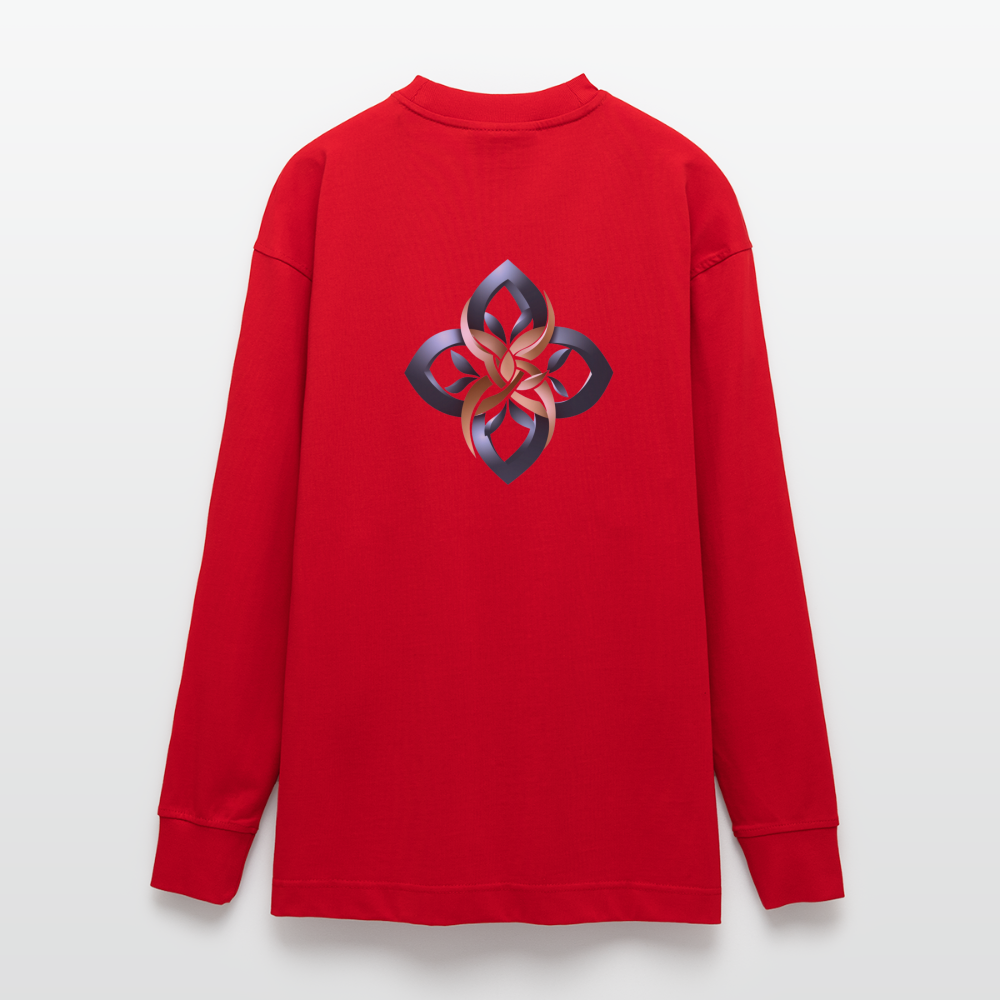 chiSign Erfolg Heavyweight Oversized Organic Langarmshirt Made in EU - Rot