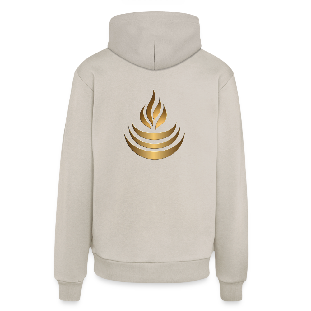 chiSign Quantenheilsymbol "Reichtum & Erfolg" Druck VS/RS Organic Relaxed Hoodie Made in EU - WARM CLAY