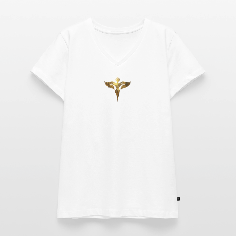 Frauen Bio-T-Shirt mit V-Ausschnitt "Gaia" - Weiß