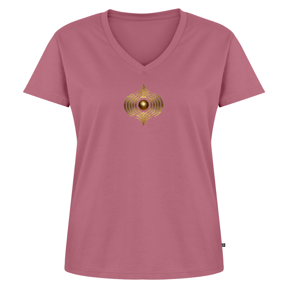 Frauen Bio-T-Shirt mit V-Ausschnitt "Klarfeld" - Mauve