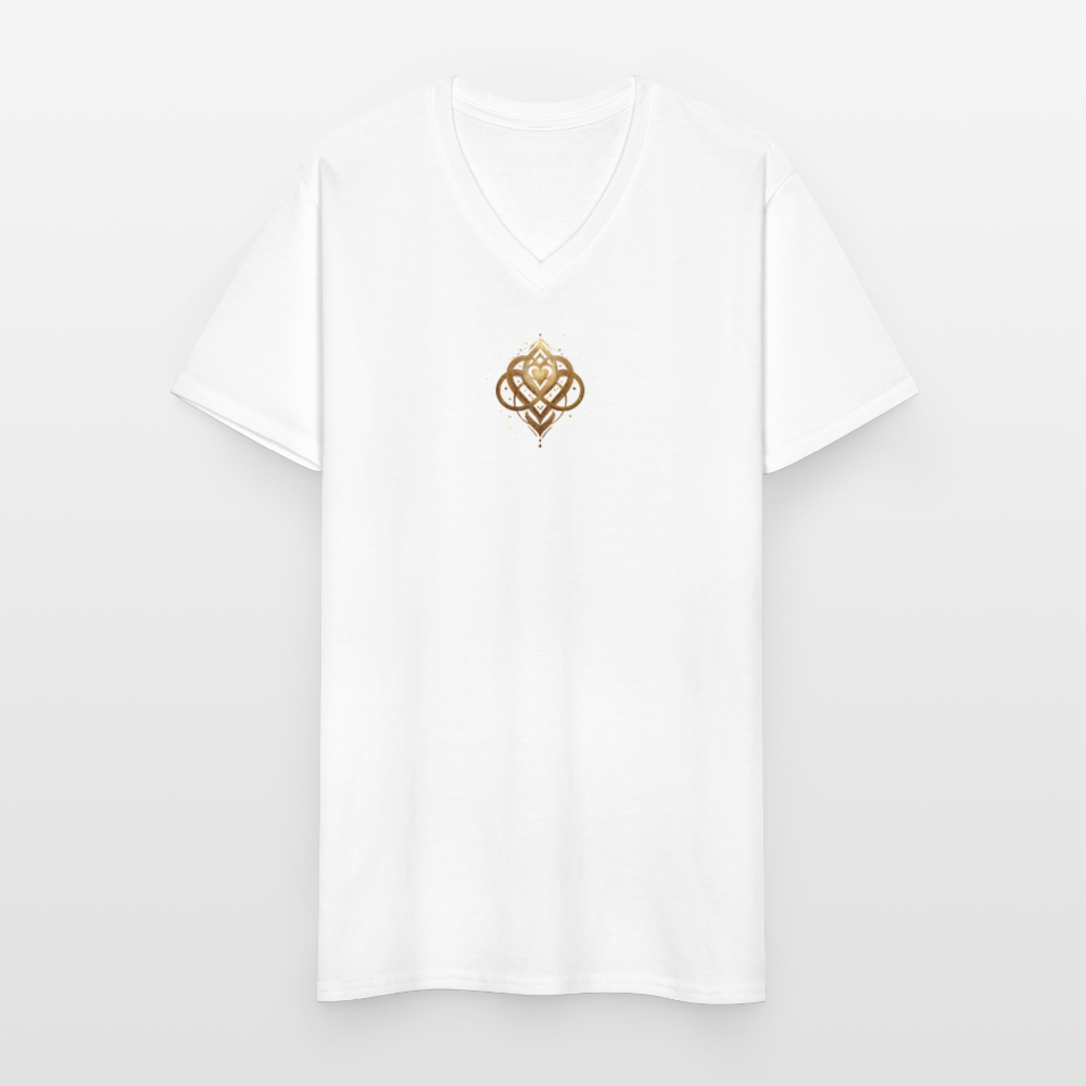 Klassisches Männer-T-Shirt mit V-Ausschnitt - Weiß