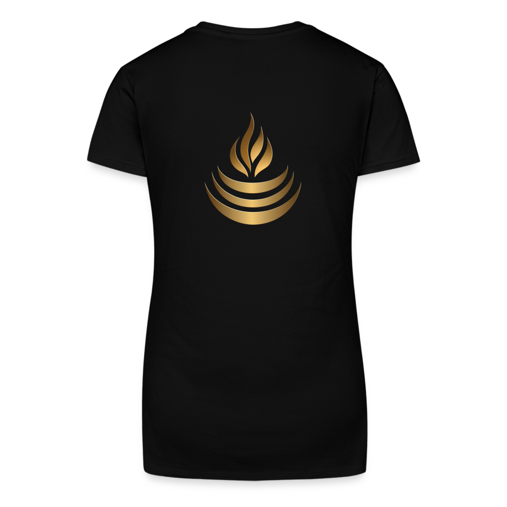 chiSign Quantenheilsymbol "Reichtum & Erfolg" Druck VS/RS Bio Frauen T-Shirt mit V-Ausschnitt - Schwarz