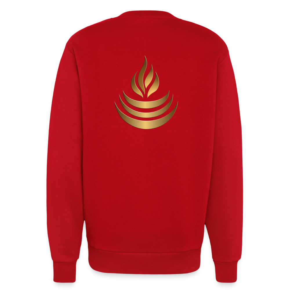 chiSign Quantenheilsymbol "Reichtum & Erfolg" Druck VS/RS Organic Relaxed Crew Neck Made in EU - Rot