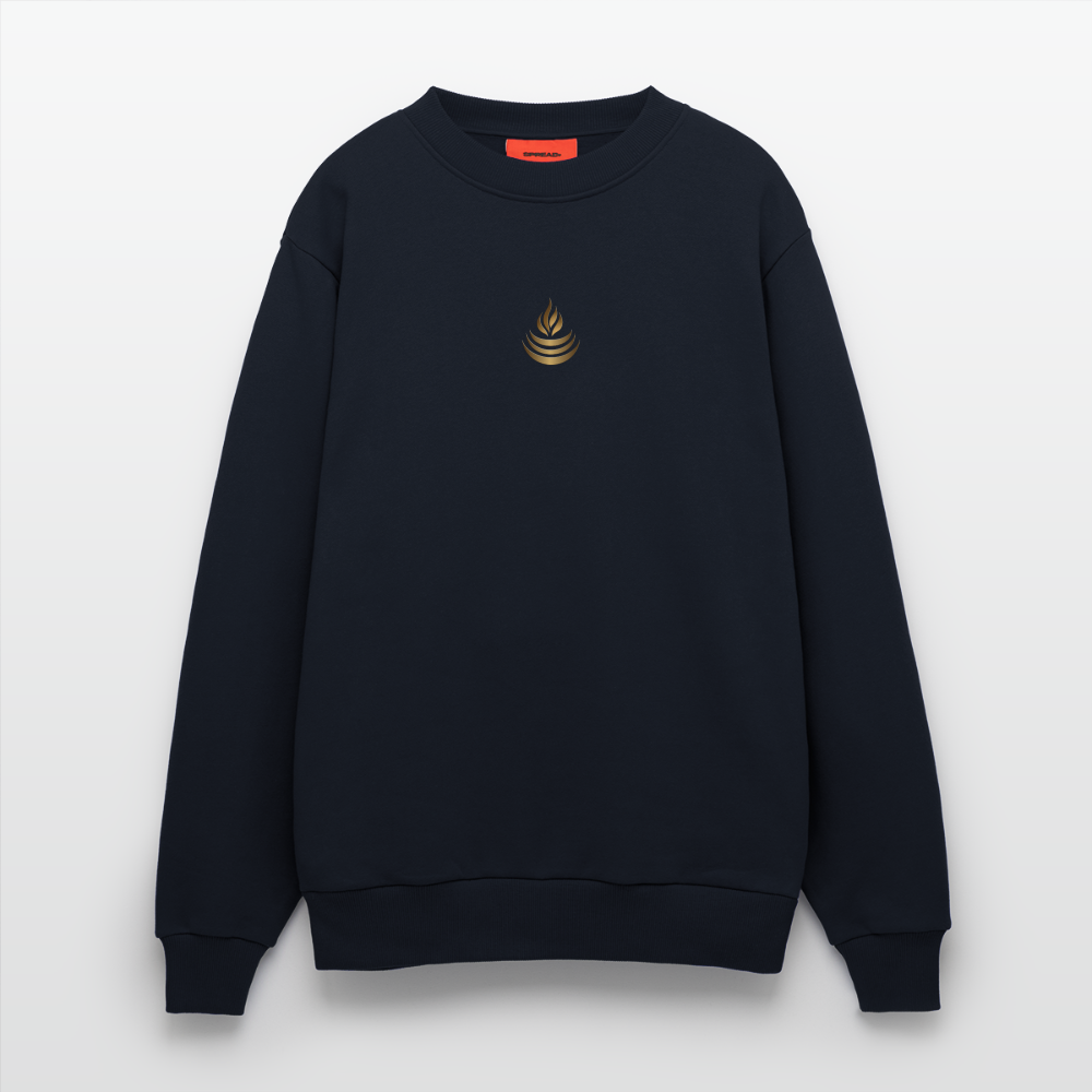 chiSign Quantenheilsymbol "Reichtum & Erfolg" Druck VS/RS Organic Relaxed Crew Neck Made in EU - DARK NAVY