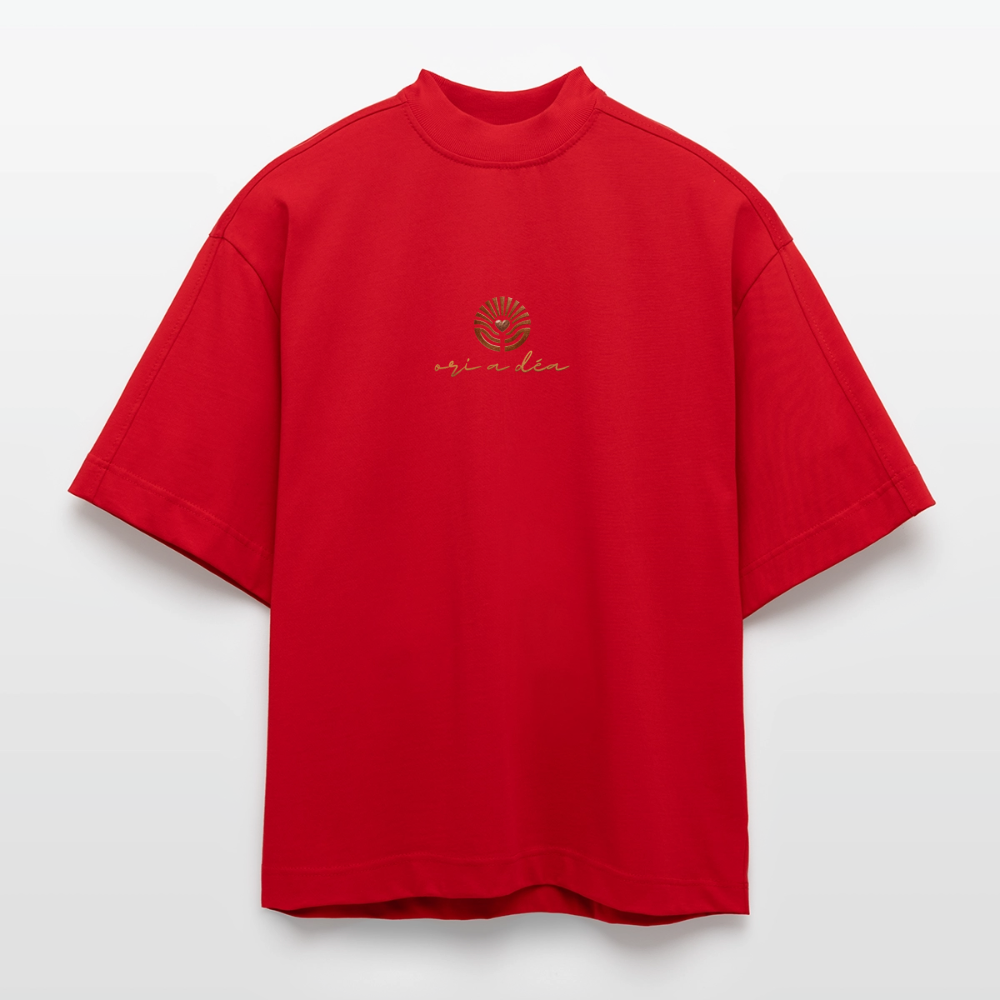 Heavyweight Oversized Organic Boxy T-Shirt Made in EU ORI A DÉA - Rot