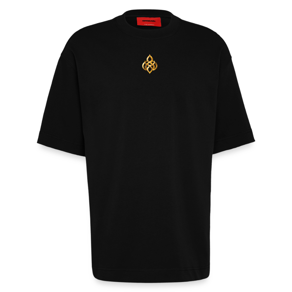 chiSign Quantenheilsymbol Zentrum und Ausgeglichenheit Heavyweight Oversized Organic T-Shirt Made in EU - SOLID BLACK