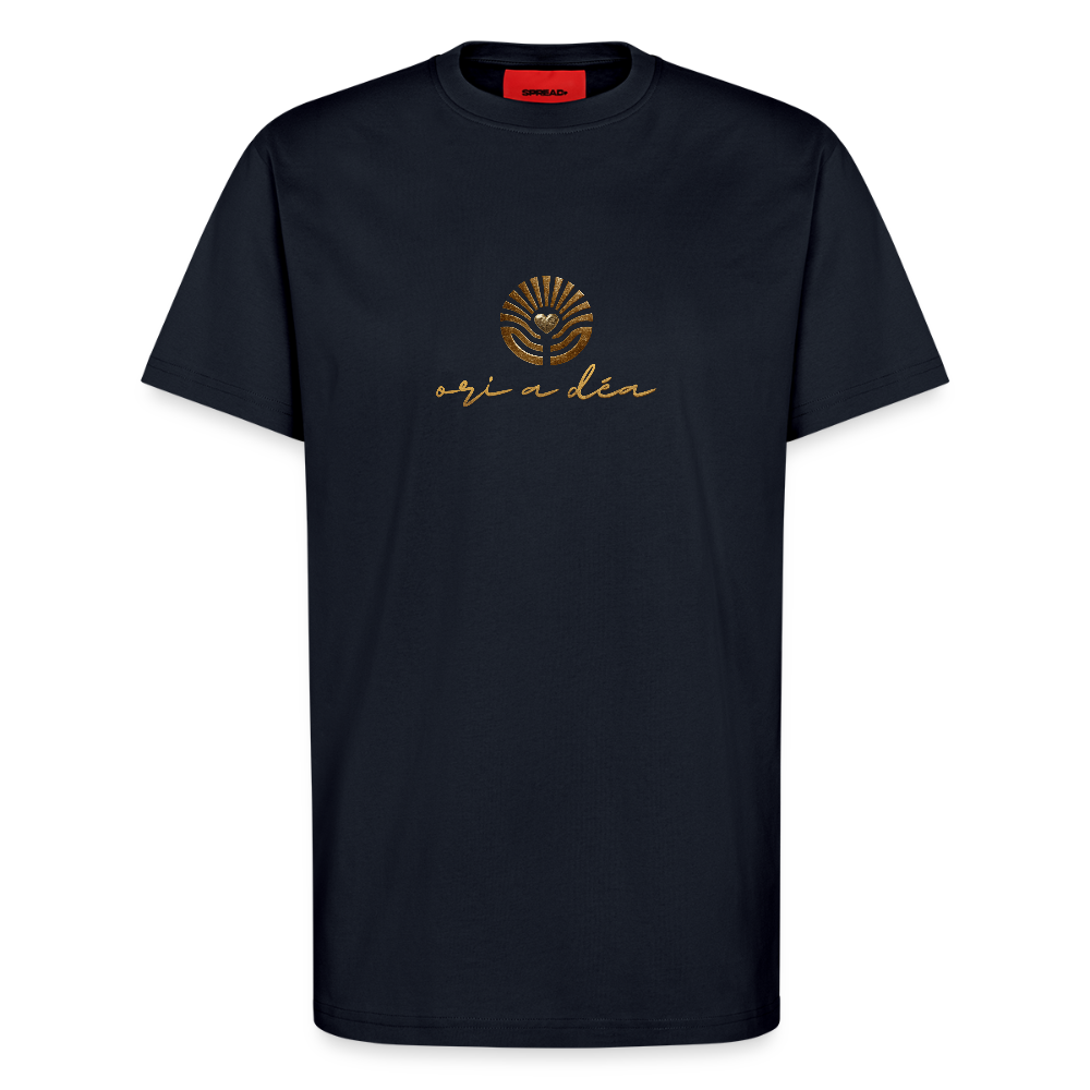 Organic Relaxed T-Shirt Made in EU "ori a déa" - DARK NAVY