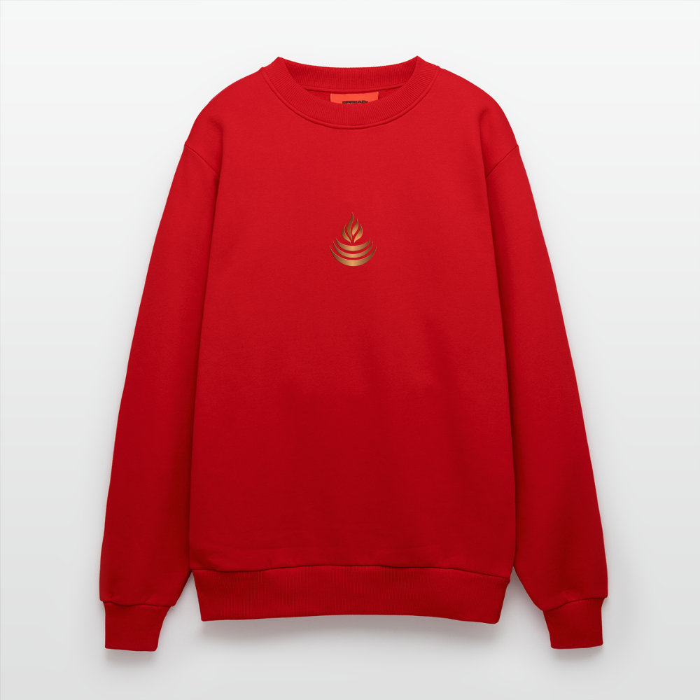 chiSign Quantenheilsymbol "Reichtum & Erfolg" Druck VS/RS Organic Relaxed Crew Neck Made in EU - Rot