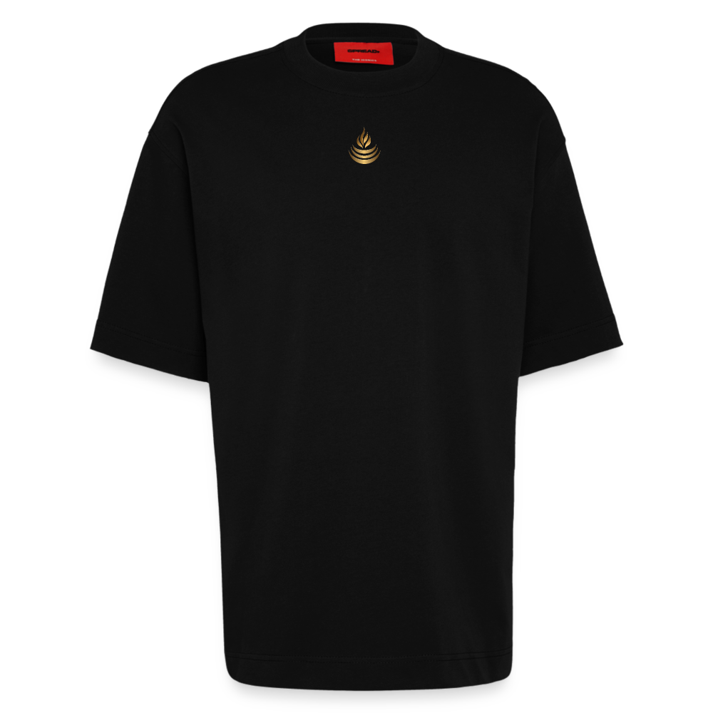 chiSign Quantenheilsymbol "Reichtum & Erfolg" Druck VS/RS Heavyweight Oversized Organic T-Shirt Made in EU - SOLID BLACK