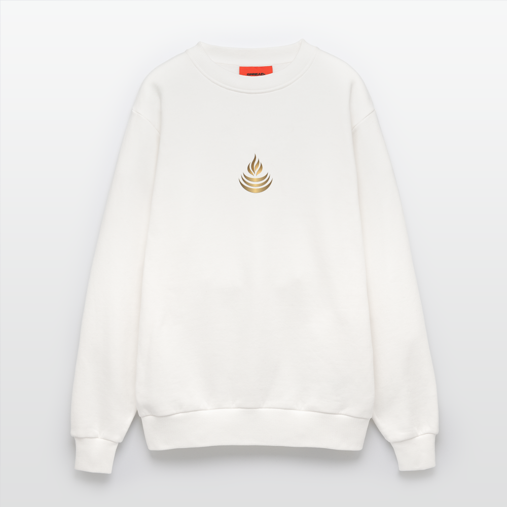 chiSign Quantenheilsymbol "Reichtum & Erfolg" Druck VS/RS Organic Relaxed Crew Neck Made in EU - OFF WHITE