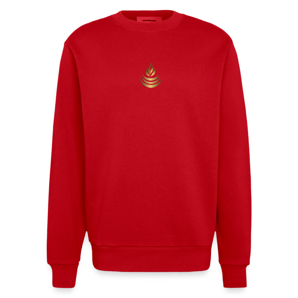 chiSign Quantenheilsymbol "Reichtum & Erfolg" Druck klein VS Heavyweight Oversized Organic Crew Neck Made in EU - Rot