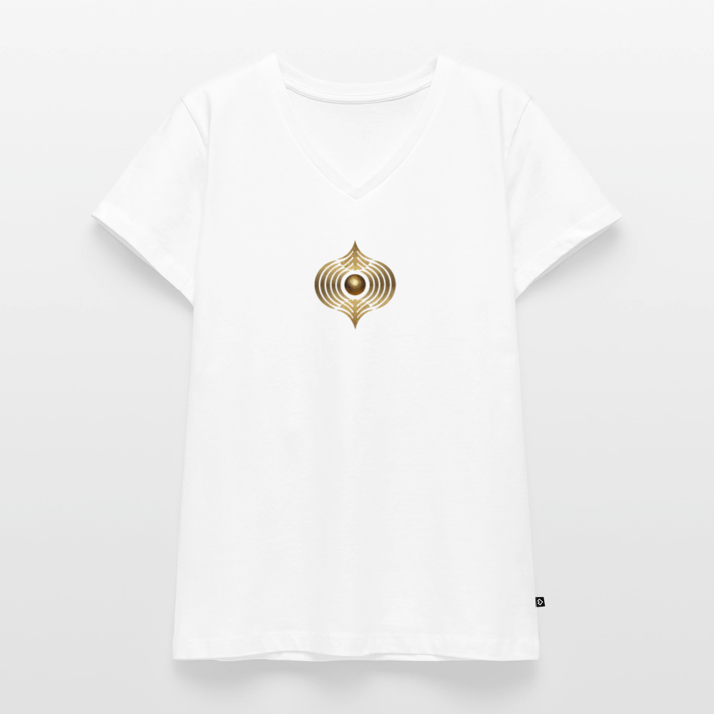 Frauen Bio-T-Shirt mit V-Ausschnitt "Klarfeld" - Weiß