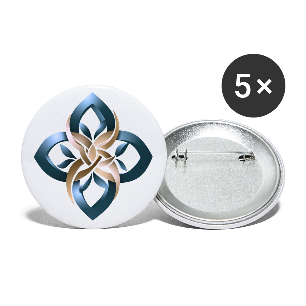 chiSign Heilsymbol Lo Shu 1 Buttons klein 25 mm (5er Pack) - Weiß
