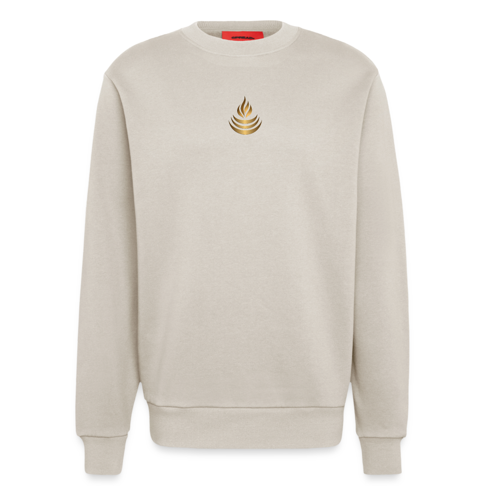 chiSign Quantenheilsymbol "Reichtum & Erfolg" Druck VS/RS Organic Relaxed Crew Neck Made in EU - WARM CLAY