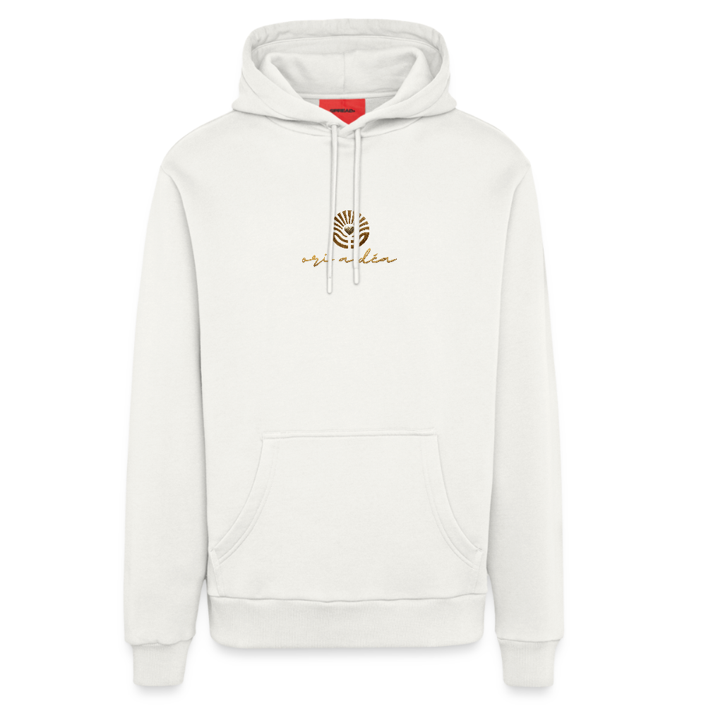 Organic Relaxed Hoodie Made in EU "ori a déa" - OFF WHITE