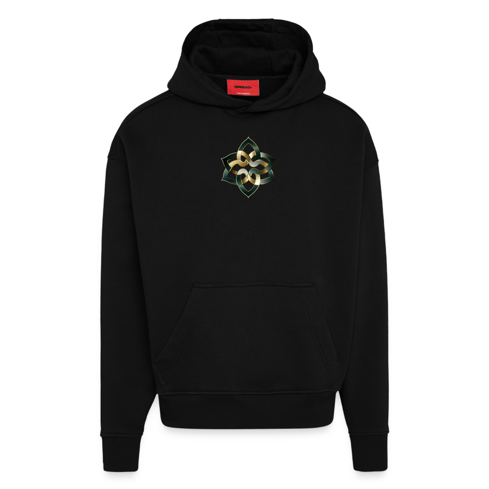 chiSign Quantenheilsymbol Hilfreiche Freunde & Mentoren Heavyweight Oversized Organic Hoodie Made in EU - SOLID BLACK