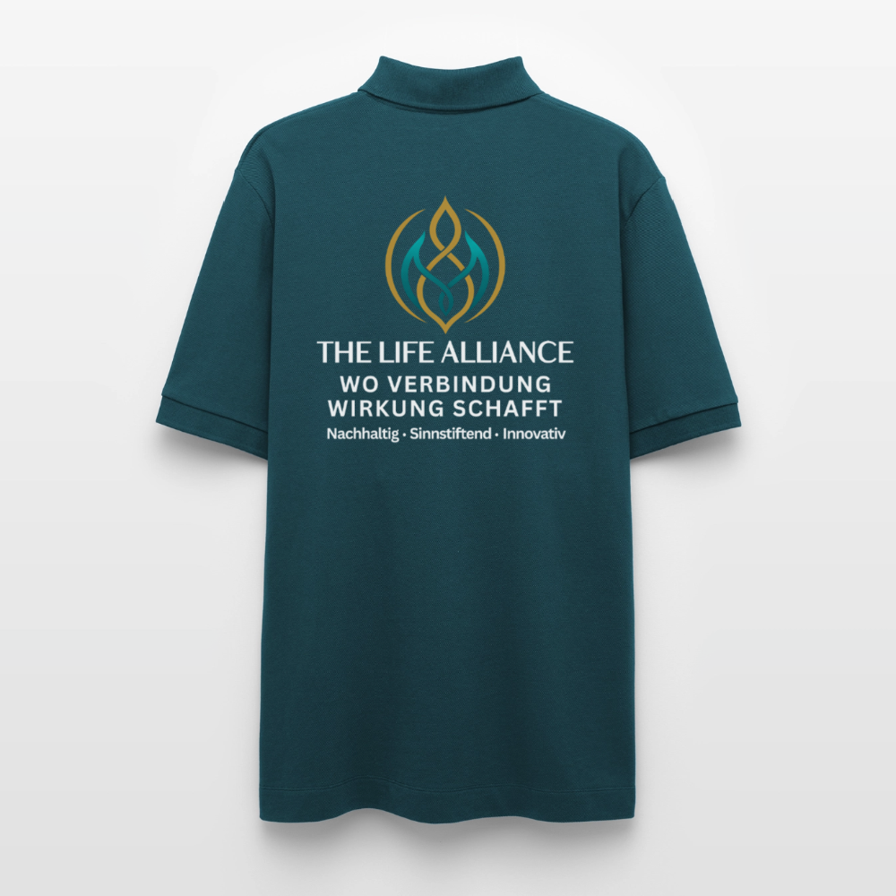 Unisex Bio-Poloshirt The Life Alliance / Wo Verbindung Wirkung Schafft - Dunkles Petrol