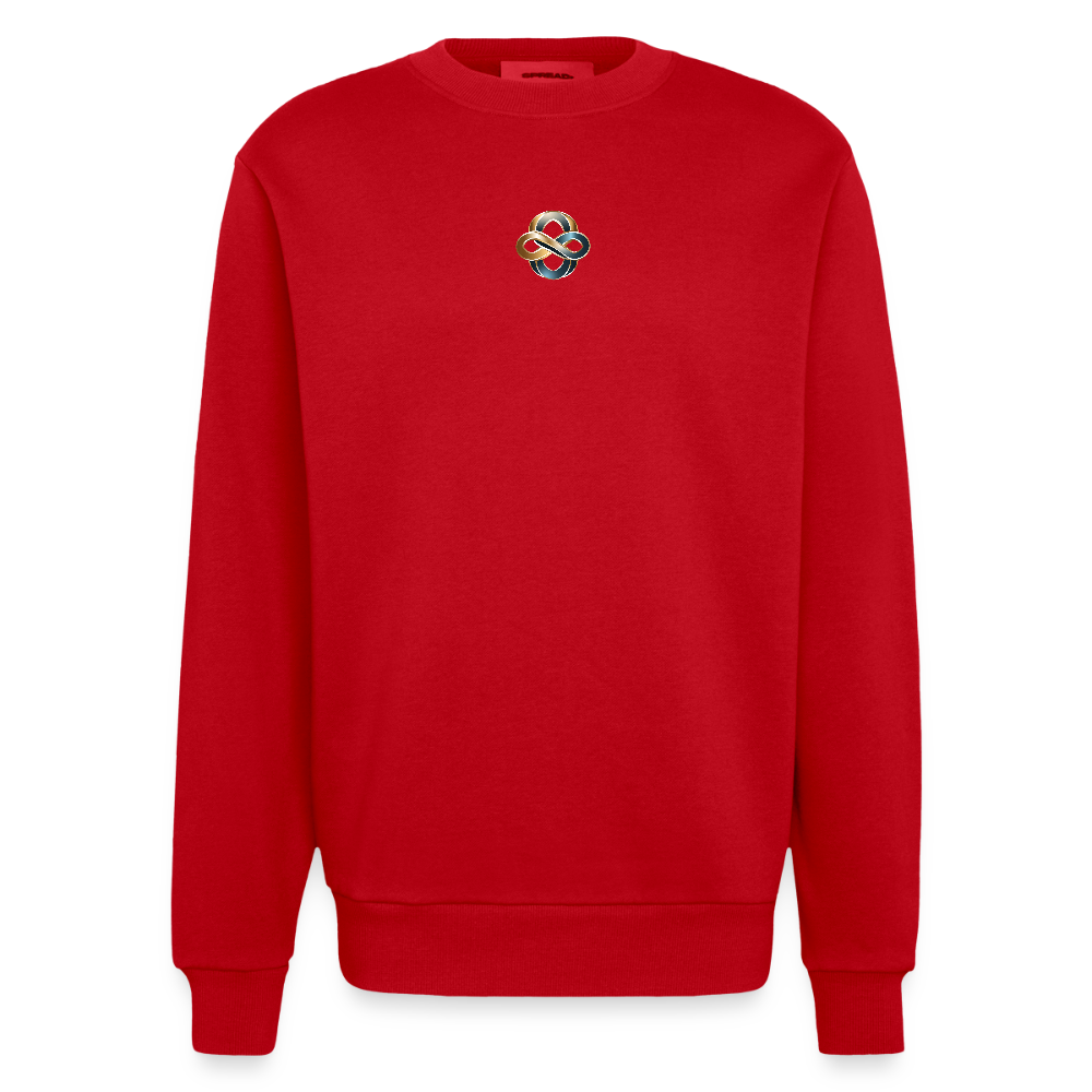 chiSign Quantenheilsymbol Wissen und Selbstbildung Heavyweight Oversized Organic Crew Neck Made in EU - Rot