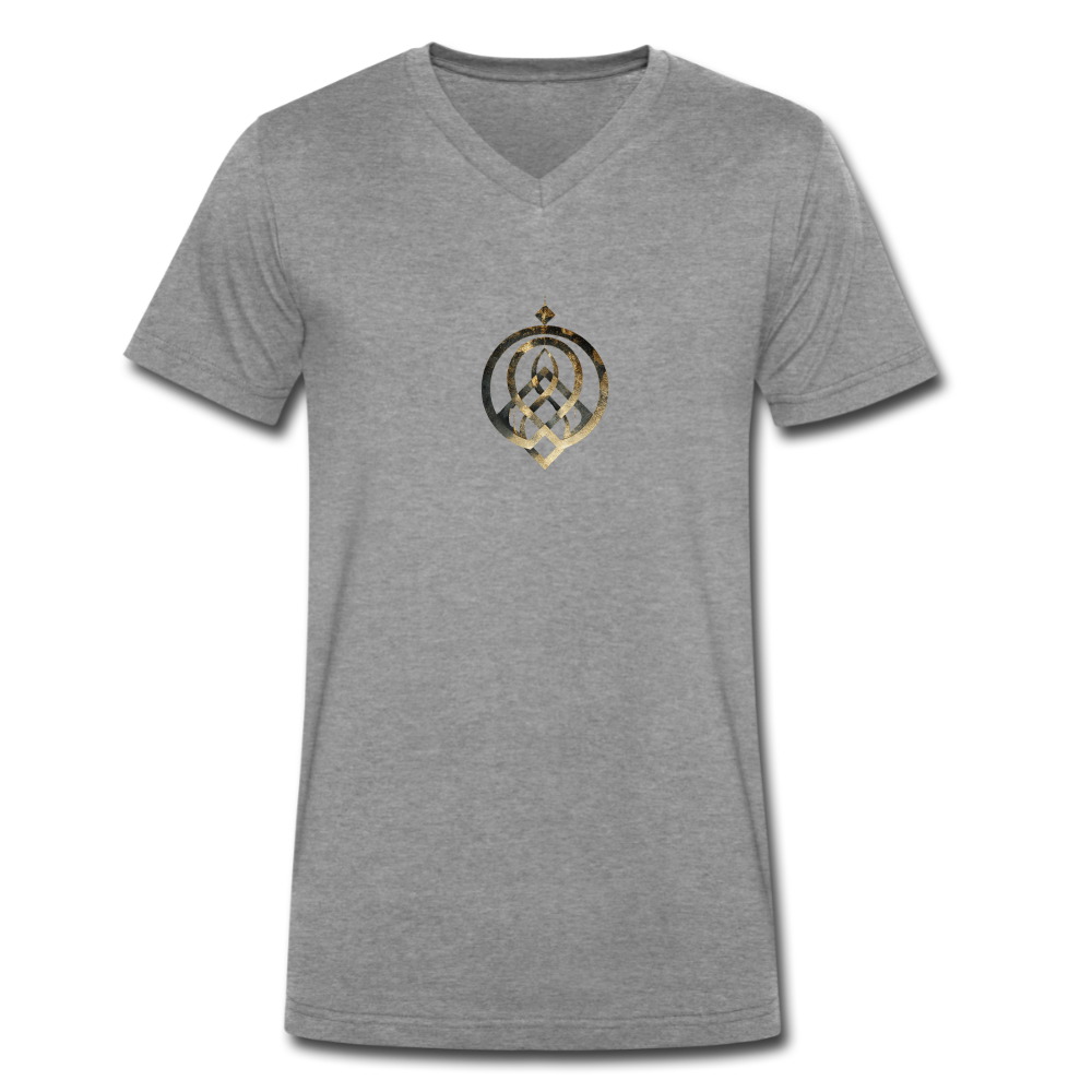 Männer Bio-T-Shirt mit V-Ausschnitt "EFFATÁ" - Dunkelgrau meliert