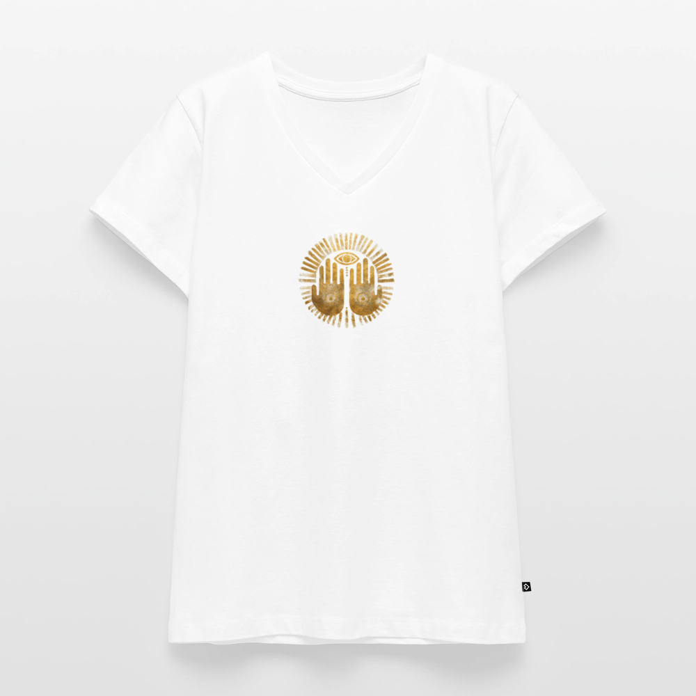 Frauen Bio-T-Shirt mit V-Ausschnitt "An'Anasha" - Weiß