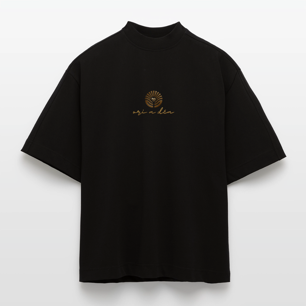 Heavyweight Oversized Organic Boxy T-Shirt Made in EU ORI A DÉA - SOLID BLACK