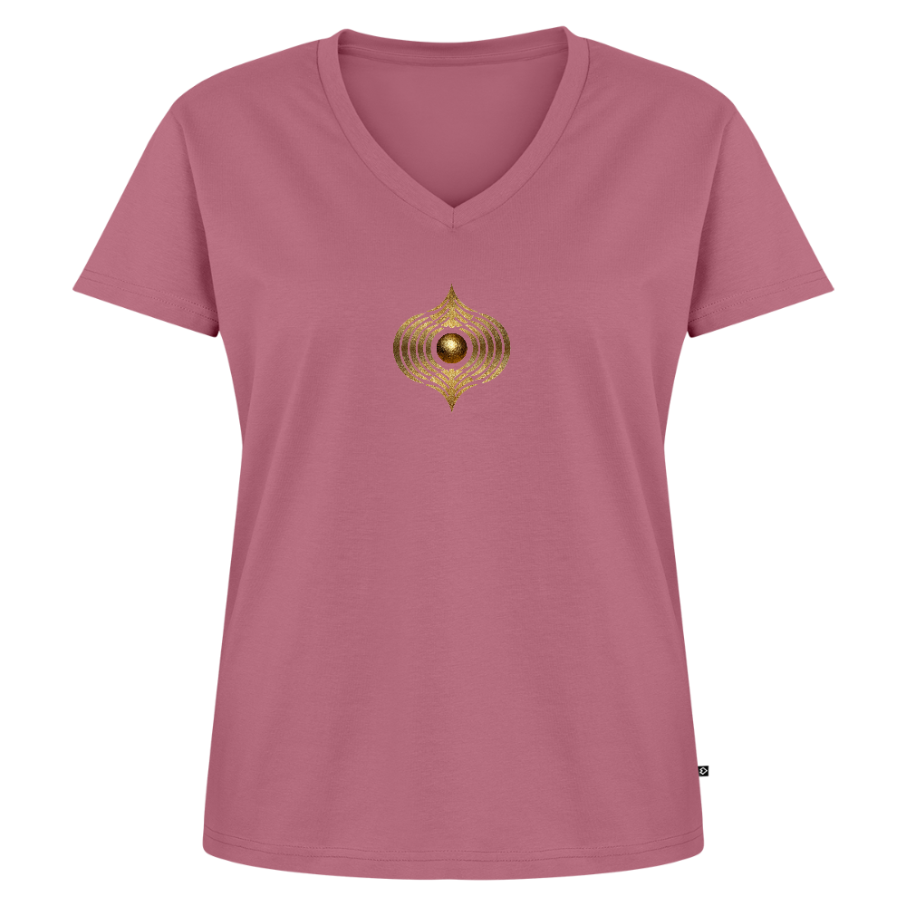 Frauen Bio-T-Shirt mit V-Ausschnitt "Klarfeld" - Mauve