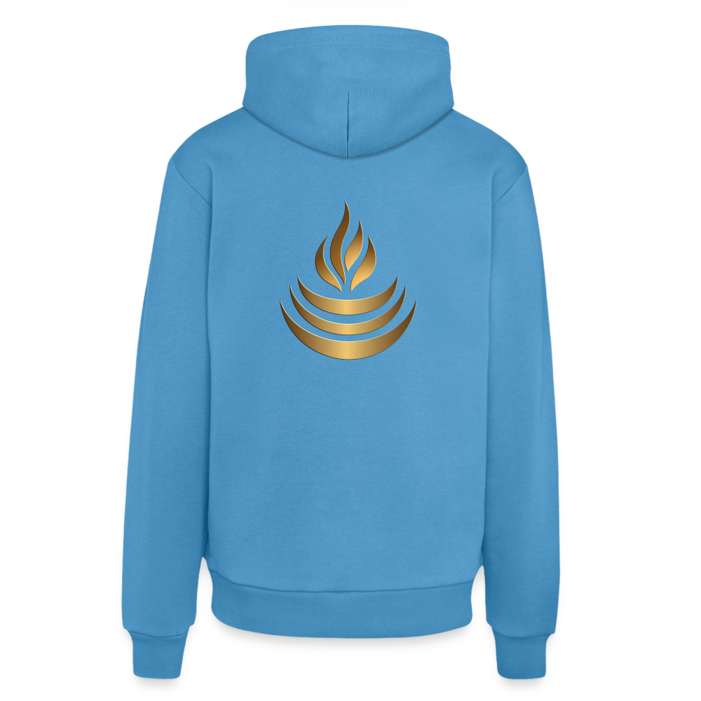 chiSign Quantenheilsymbol "Reichtum & Erfolg" Druck VS/RS Organic Relaxed Hoodie Made in EU - Sol Blue