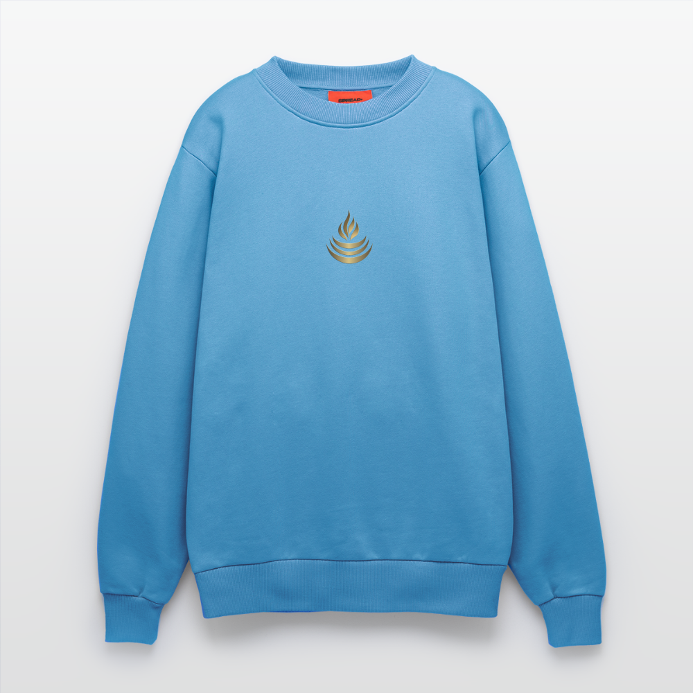 chiSign Quantenheilsymbol "Reichtum & Erfolg" Druck VS/RS Organic Relaxed Crew Neck Made in EU - Sol Blue