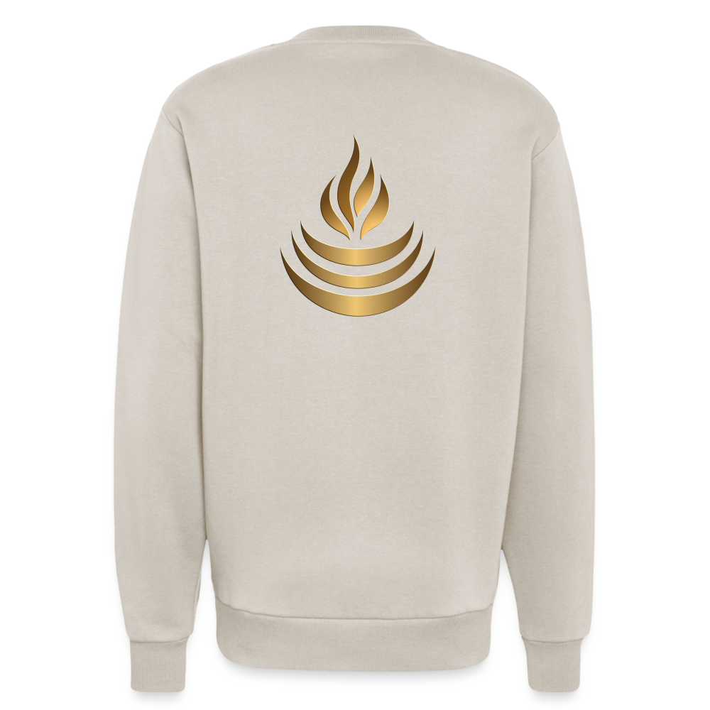 chiSign Quantenheilsymbol "Reichtum & Erfolg" Druck VS/RS Organic Relaxed Crew Neck Made in EU - WARM CLAY