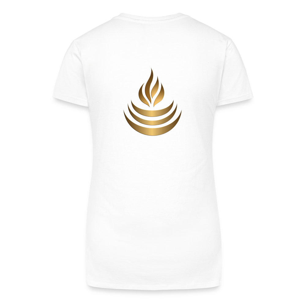chiSign Quantenheilsymbol "Reichtum & Erfolg" Druck VS/RS Bio Frauen T-Shirt mit V-Ausschnitt - Weiß