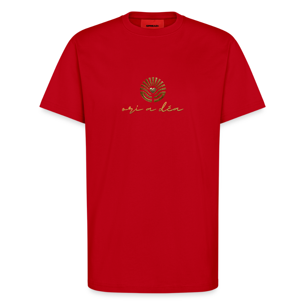 Organic Relaxed T-Shirt Made in EU "ori a déa" - Rot