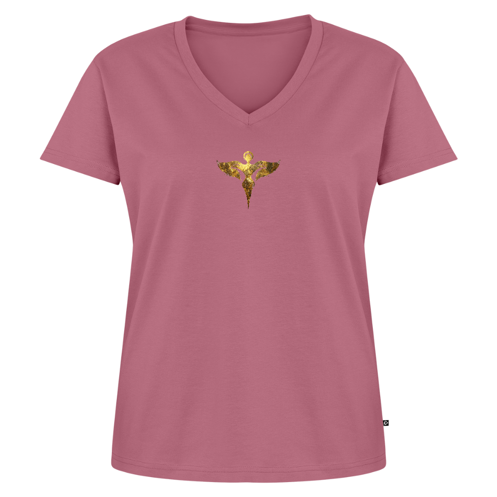 Frauen Bio-T-Shirt mit V-Ausschnitt "Gaia" - Mauve