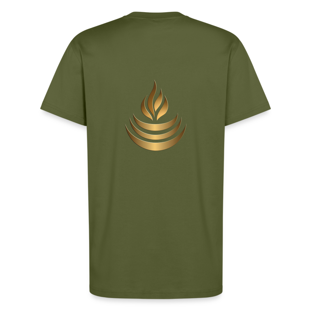 chiSign Quantenheilsymbol "Reichtum & Erfolg" Druck VS / RS Organic Relaxed T-Shirt Made in EU - MOSS GREEN