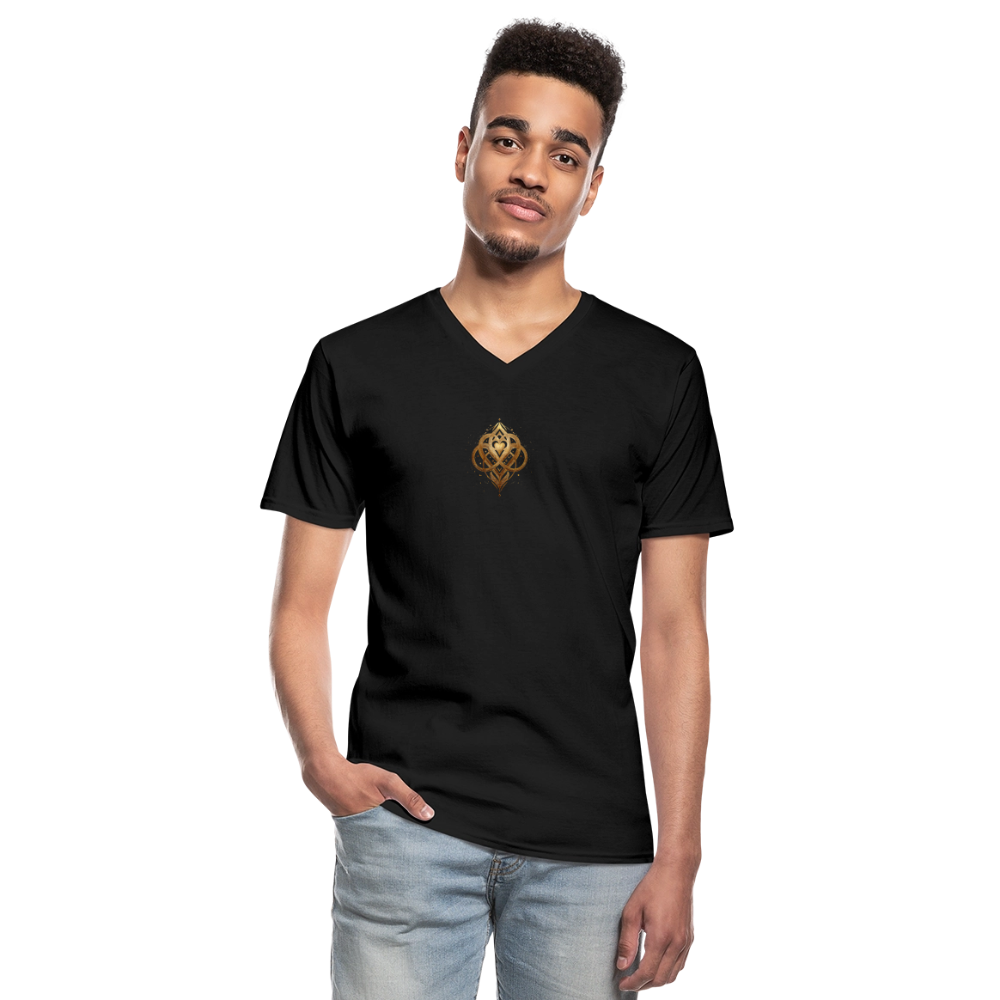 Klassisches Männer-T-Shirt mit V-Ausschnitt - Schwarz