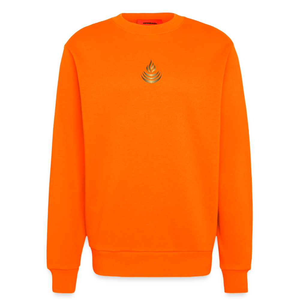 chiSign Quantenheilsymbol "Reichtum & Erfolg" Druck VS/RS Organic Relaxed Crew Neck Made in EU - SUNSET ORANGE