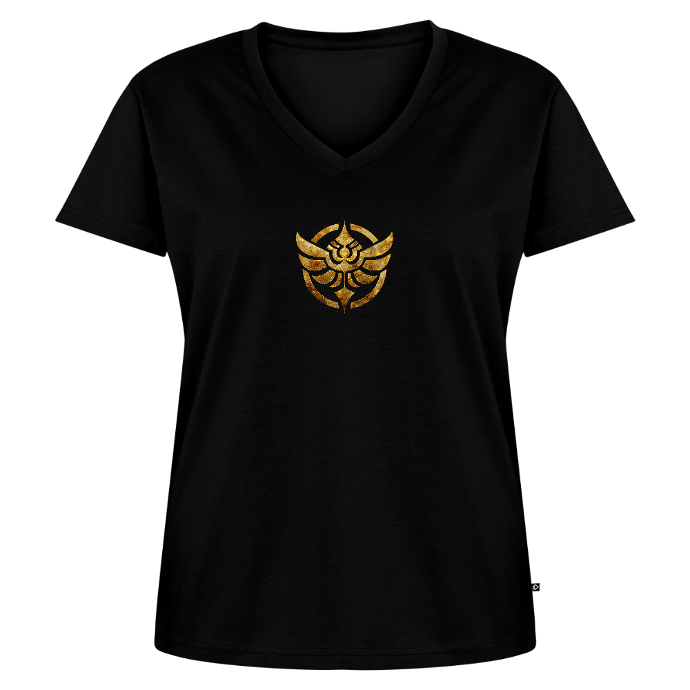 Frauen Bio-T-Shirt mit V-Ausschnitt "HARMONIE" - Schwarz