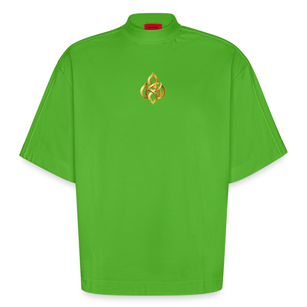 chiSign Quantenheilsymbol Thai Chi Zentrum & Ausgeglichenheit Heavyweight Oversized Organic Boxy T-Shirt Made in EU - Apple Neon