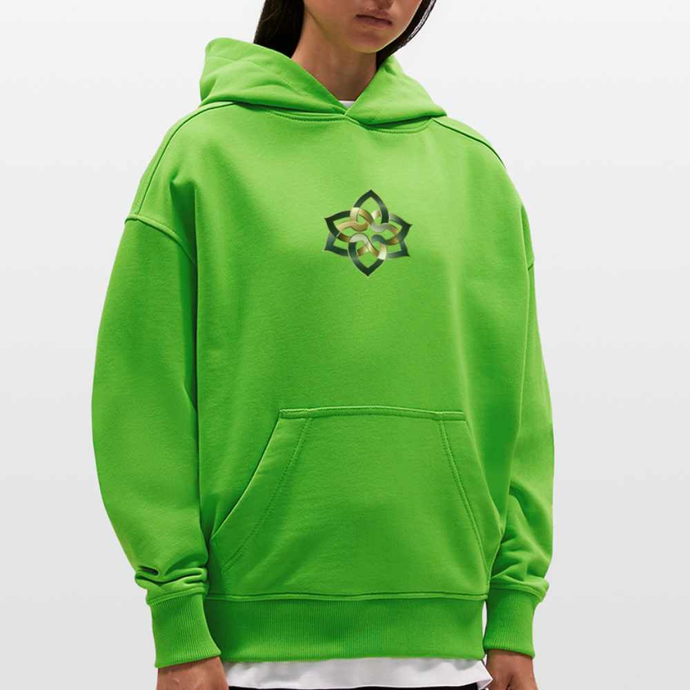 chiSign Quantenheilsymbol Hilfreiche Freunde & Mentoren Heavyweight Oversized Organic Hoodie Made in EU - Apple Neon