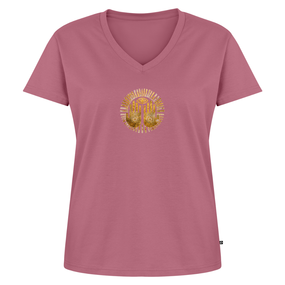 Frauen Bio-T-Shirt mit V-Ausschnitt "An'Anasha" - Mauve