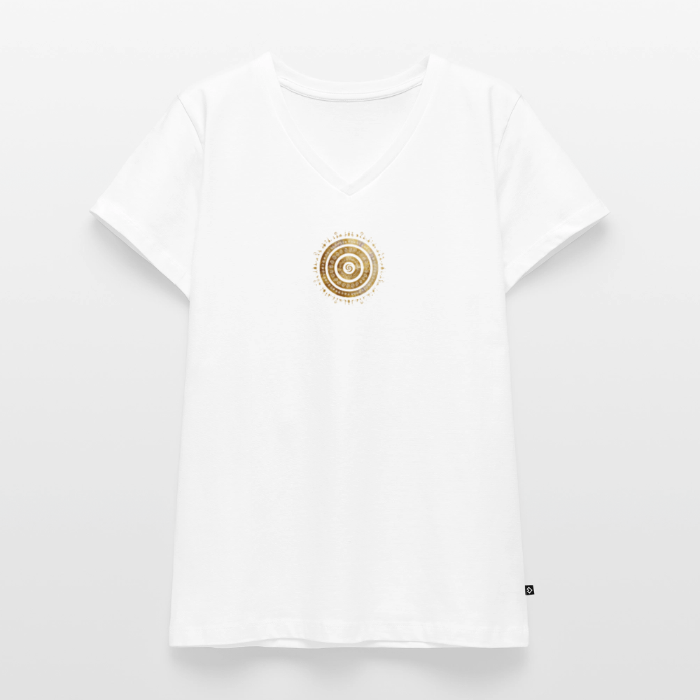 Frauen Bio-T-Shirt mit V-Ausschnitt "Seelensprache" - Weiß