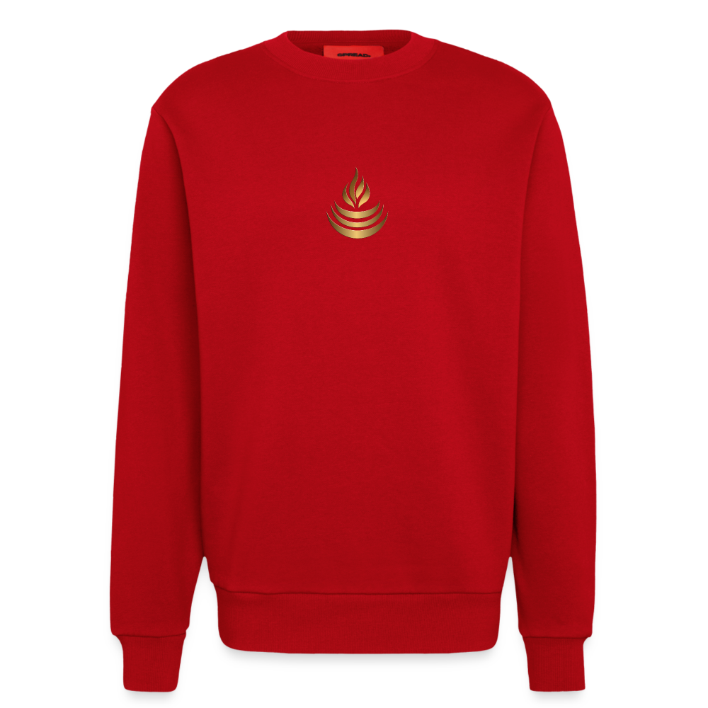 chiSign Quantenheilsymbol "Reichtum & Erfolg" Druck VS/RS Organic Relaxed Crew Neck Made in EU - Rot